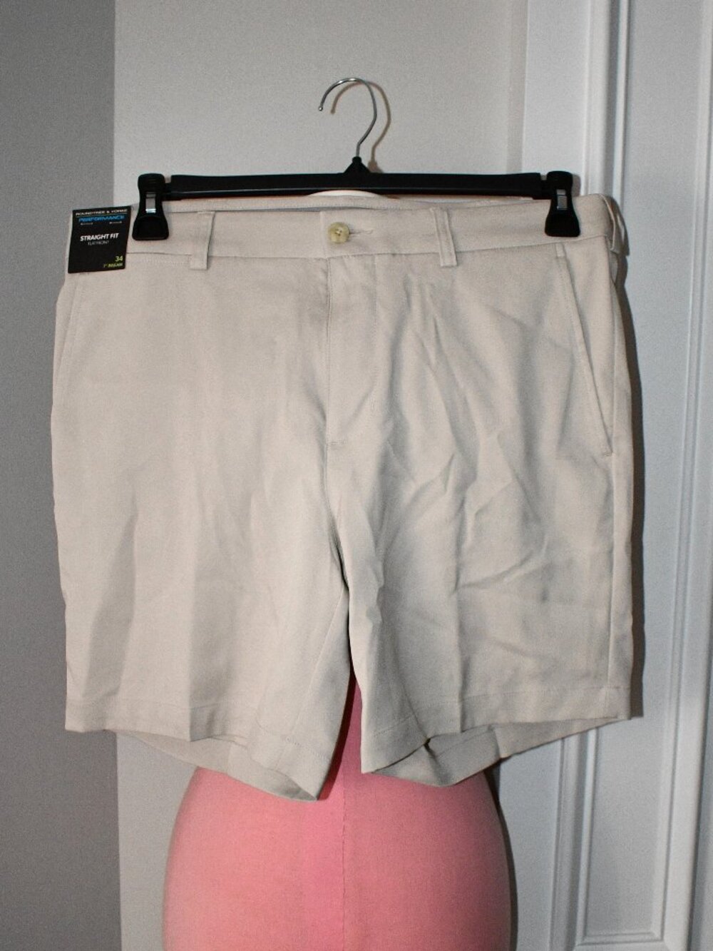 Roundtree & Yorke Stretch Performance 7" Shorts Size: 34 Stone NWT